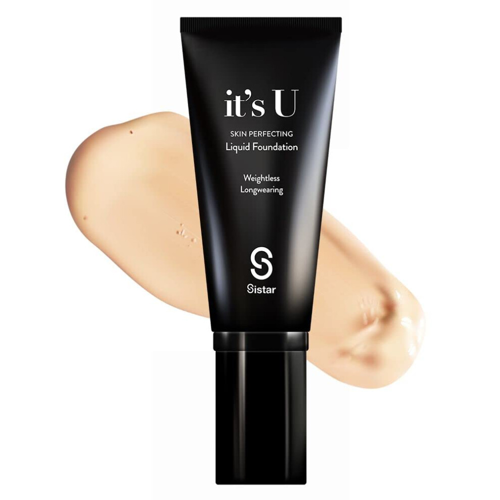 Sistar Cream It's U Skin Perfecting Liquid Foundation Medium Coverage Buildable Weightless Longwearing Blendable 35 G / 1.23 Oz. (Vanilla )
