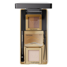 Fab Brows Lux Duo Stencil Eyebrow Kit - The Ultimate Brow Stencil Kit med Duo Brow Powder Highlighter Powder Stencil Former øjenbrynsværktøj