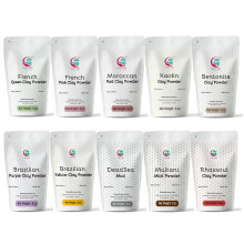 Pack of 10 Clays for Mask Making & Soap Making | Face Mask Ingredient | Best Value Pack of Colourful Clays | 8oz Each | Variety Pack for DIY Projects