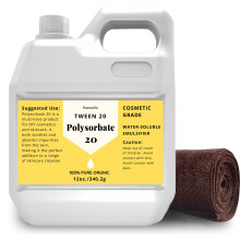 12 oz polysorbat 20 emulgator premium polysorbat 20 (tween 20) væske 100% ren kosmetikklasse blid på huden, der er egnet til at gøre lotions sham