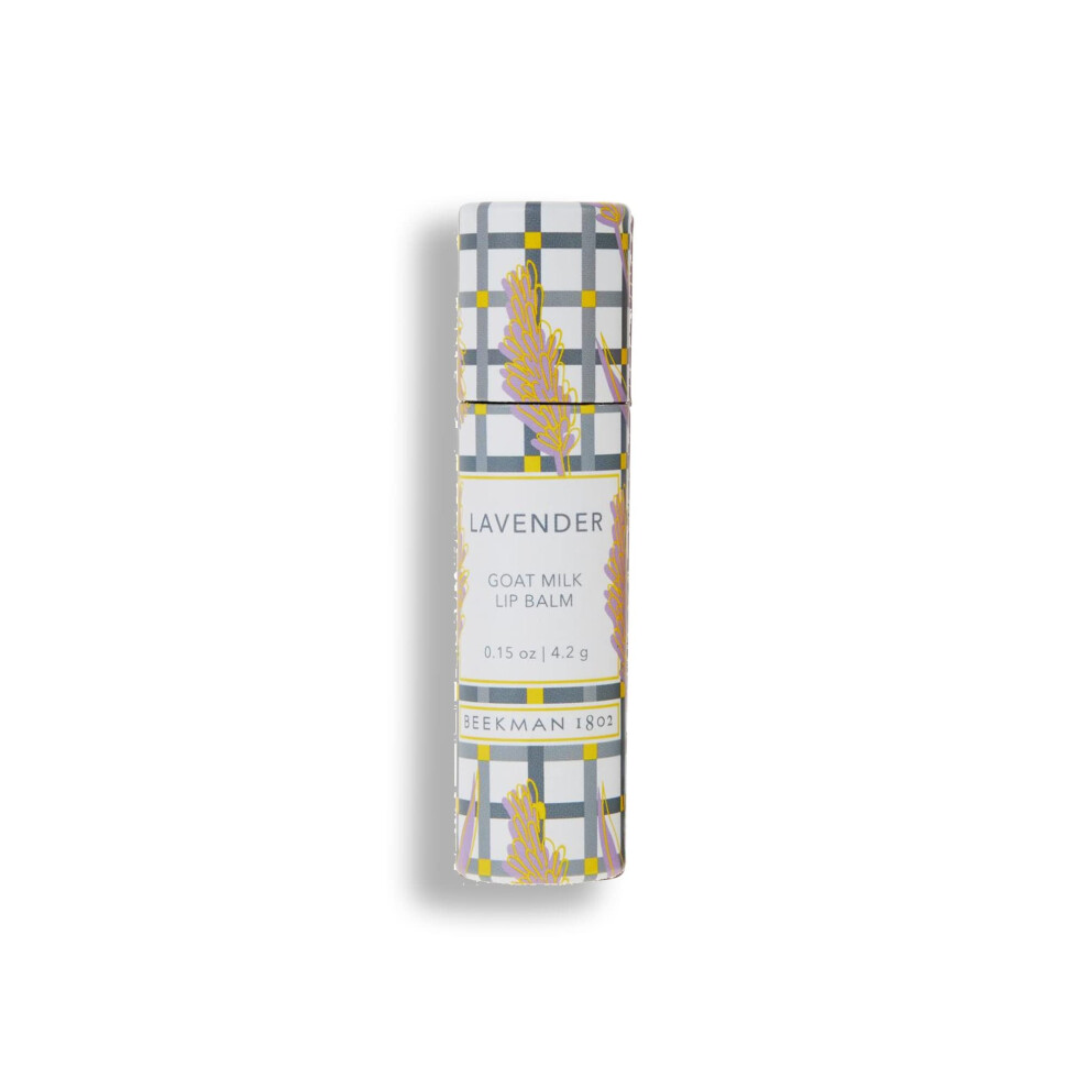 Beekman 1802 Lavender Lip Balm - Scented - 0.15 Oz - With Goat Milk Vitamin E & Beeswax For Dry Cracked Lips - Good For Sensitive Skin - Cruel