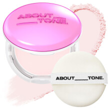 AZ A TONE Glow Powder Pact 0,28 oz - Csillog tonizl prselt pder, kompakt tkrrel s puffadssal Termszetes barackgyngy, csillog, elmosdott