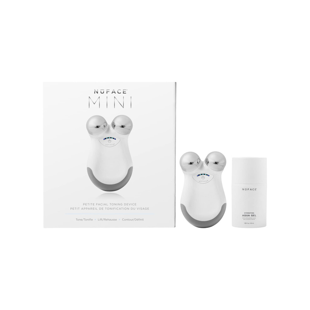 Nuface Mini Starter Kit - Mini Facial Toning Device With Hydrating Aqua Gel Activator 1.69 Fl Oz