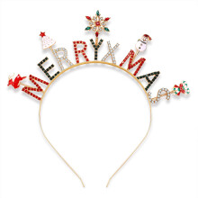 Julepandeb?nd Xmas Rhinestone Snefnug H?rb?nd Krystal GL?DELIG JUL Krone H?rb?jler Rensdyrgevirer Hovedstykke