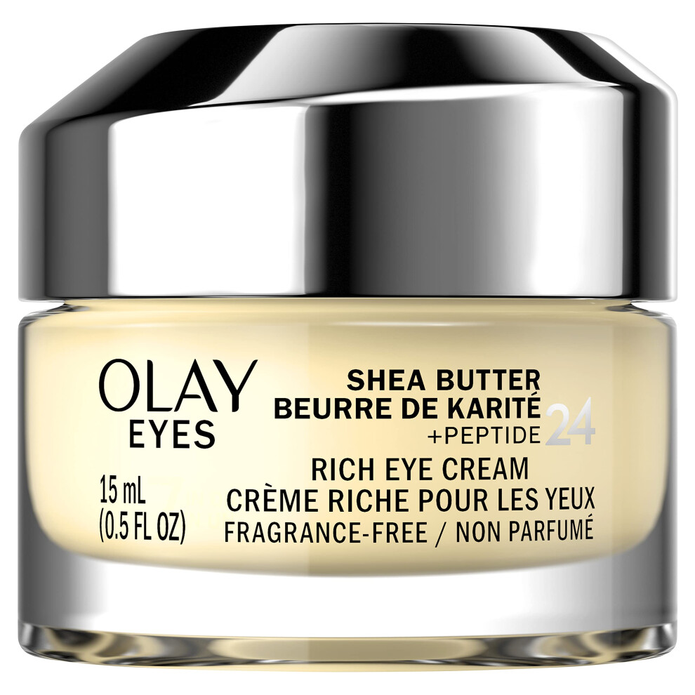 Olay Eyes Shea Butter+Peptide 24 Rich Eye Cream  Fragrance Free  0.5 oz.