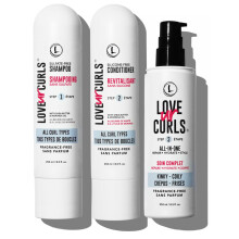 LUS (Love Ur Self) Fragrance-Free 3-Step System Shampoo and Conditioner Set with All-in-One Styler for Kinky-Coily Hair Nongreasy & Moisturizing - 8.