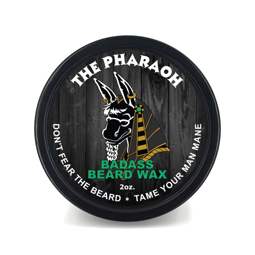 Cire    barbe Badass Beard Care pour hommes - Parfum Pharaon 2 oz - Adoucit les poils de barbe et rend votre barbe plus dense.