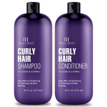 Botanic Hearth Curly Hair Shampoo en Conditioner Set | Voor gekruld haar | Met Jojoba-olie & Vitamine E | Sulfaatvrij
