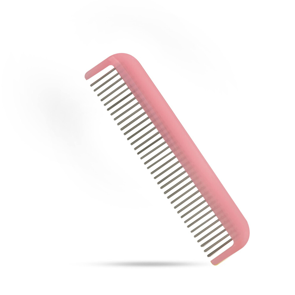 Kadern K Hair Doctor Ladies 5"""" Rotating Tooth Pocket Comb To Reduce Hair Loss And Damage (Pale Pink)