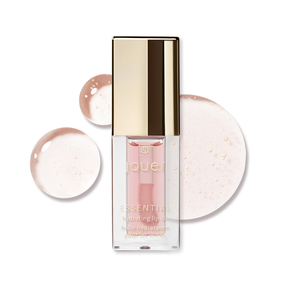 Jouer Essential Hydrating Lip Oil - Natural Shine - 99% Plant-Derived Ingredients - Fragrance Free - Non-Sticky - Nourishes Dry Lips - Paraben Gluten