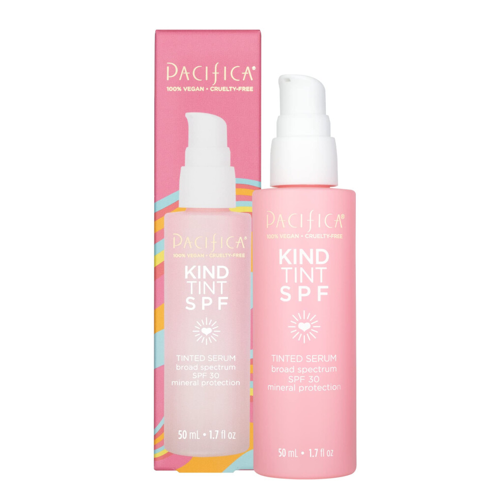 Pacifica Face Moisturizer- Kind Tint Vegan Collagen Primer w/SPF 30 Broad Spectrum UVA/UVB Mineral Suncreen- Pre-Makeup Primer & Protection - w/Zinc O