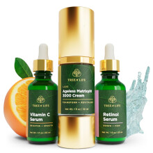 Tree of Life Rejuvenation Pack with Vitamin C Serum + Retinol Serum + Luxe Ageless Matrixyl 3000 Cream, Tighten and Lift Trio, 3 count x 1oz