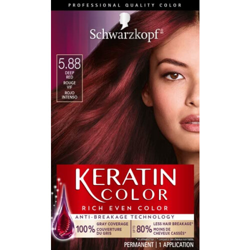 Schwarzkopf Schwarzkopf Keratinfarve Permanent h?rfarvecreme 5,88 Dyb r?d 1