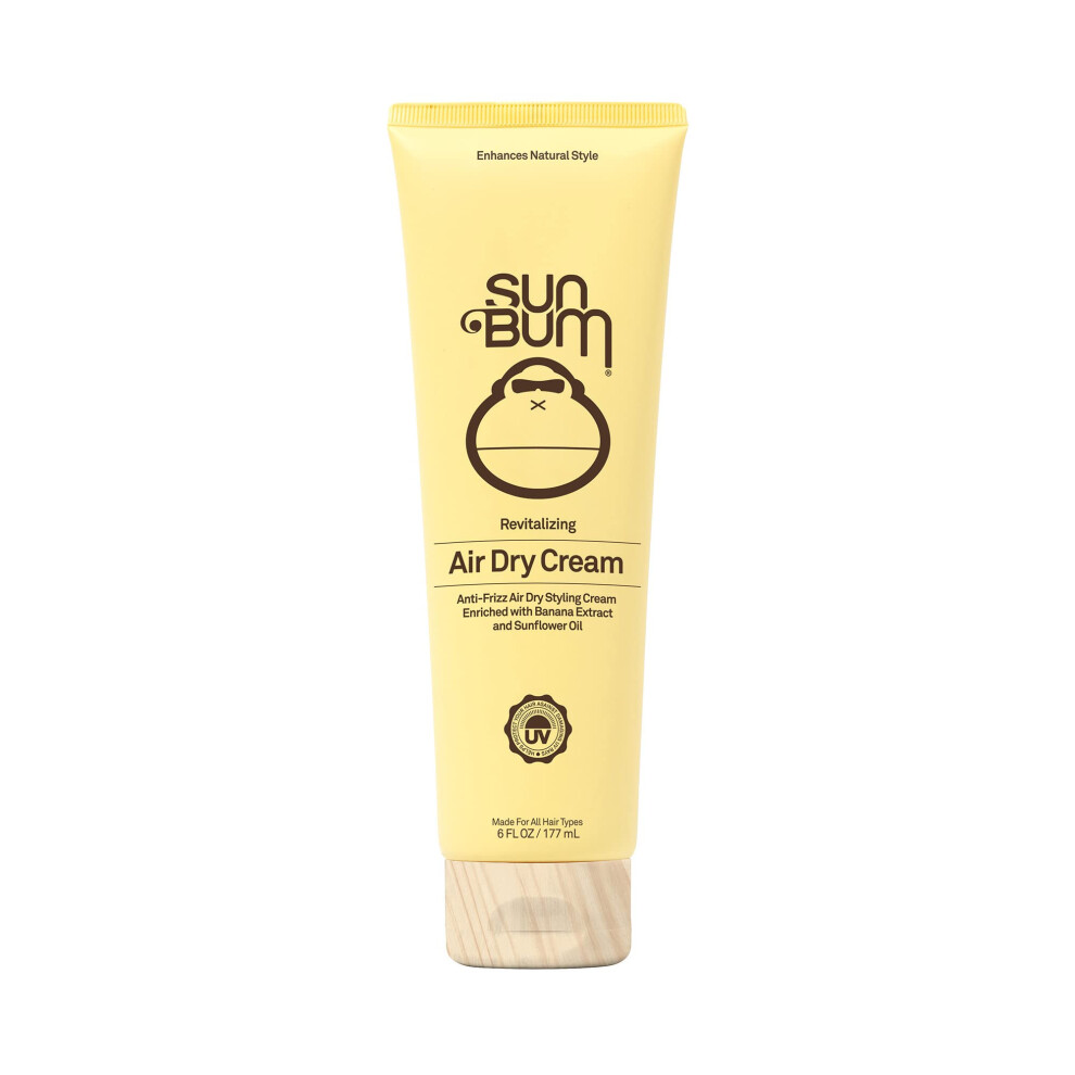 Sun Bum Revitalizing Air Dry Cream  Vegan and Cruelty Free Anti Frizz Styling Cream  6 oz