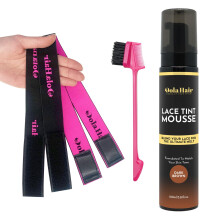 Spray per la tinta in pizzo Dolahair per parrucche, spray per la tinta in pizzo castano scuro, spray per la tinta in pizzo, mousse per la tinta i