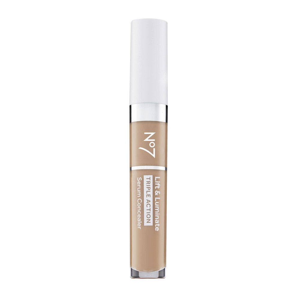 No7 Lift & Luminate Triple Action Serum Concealer - Medium - Anti Aging Liquid Concealer Makeup for Blemishes & Dark Circles - Medium to Full Coverage