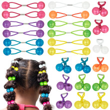 Expressions 24pc Larges de cheveux elastiques avec collection de balles Bands de cheveux en marbre aux couleurs vives pour filles accessoires de