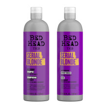 Shampoing et apr s-shampoing TIGI Bed Head pour cheveux blonds ab m s Serial Blonde la k ratine hydrolys e 2 x 750 ml