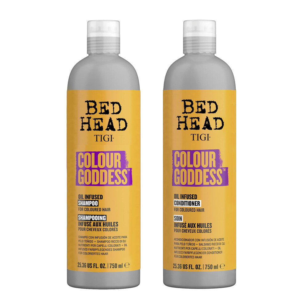 Bed Head by TIGI Moisturizing Shampoo and Conditioner Set for Colored Hair  Colour Goddess Hair Care with Sweet Almond & Coconut Oils  25.36 fl oz  2