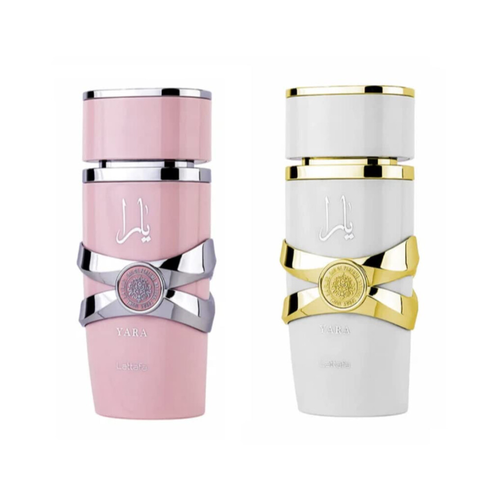 Lattafa for Women 2 Piece Eau de Parfum Gift Set (Asad+ Yara Moi) 3.4 Ounce/100 ml each