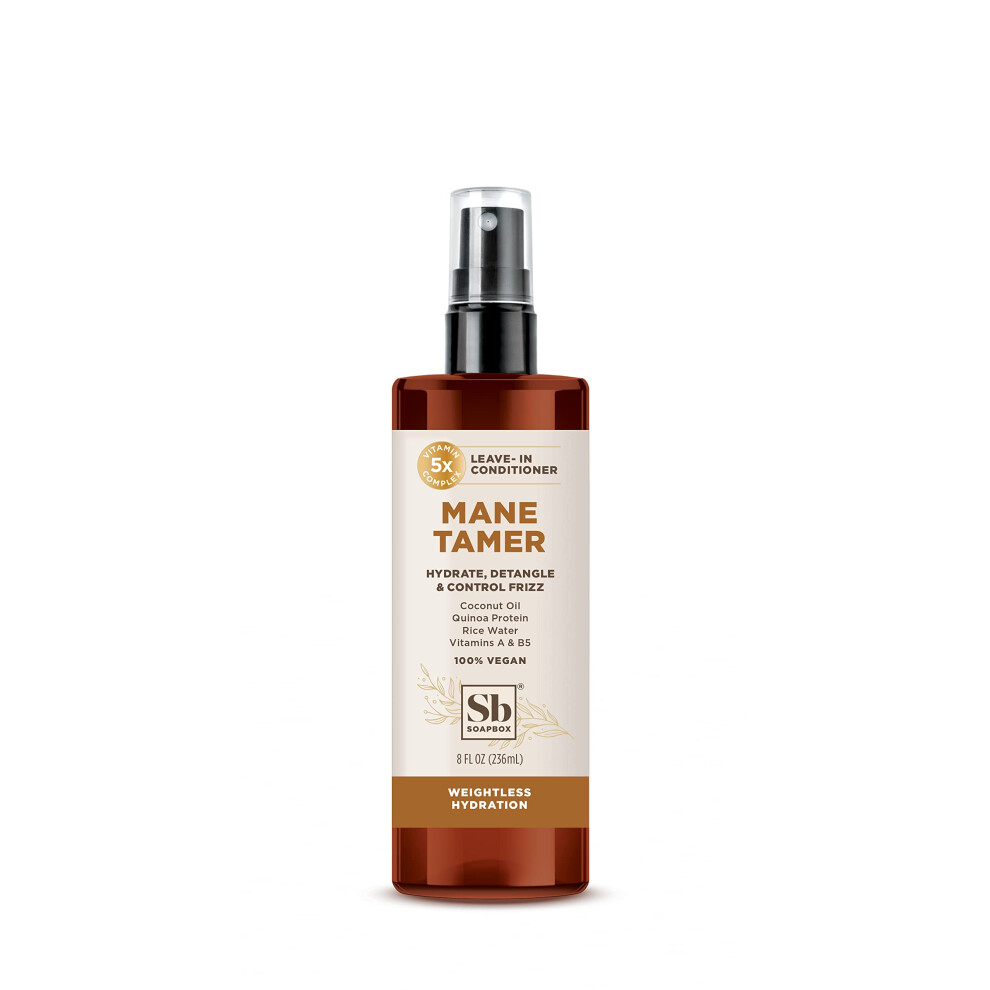 Soapbox Leave-In Conditioner Mane Tamer Leave In Conditioner Spray To Tame Frizz Smooth Fly Aways Hydrate Add Shine & Detangle Dry Damaged