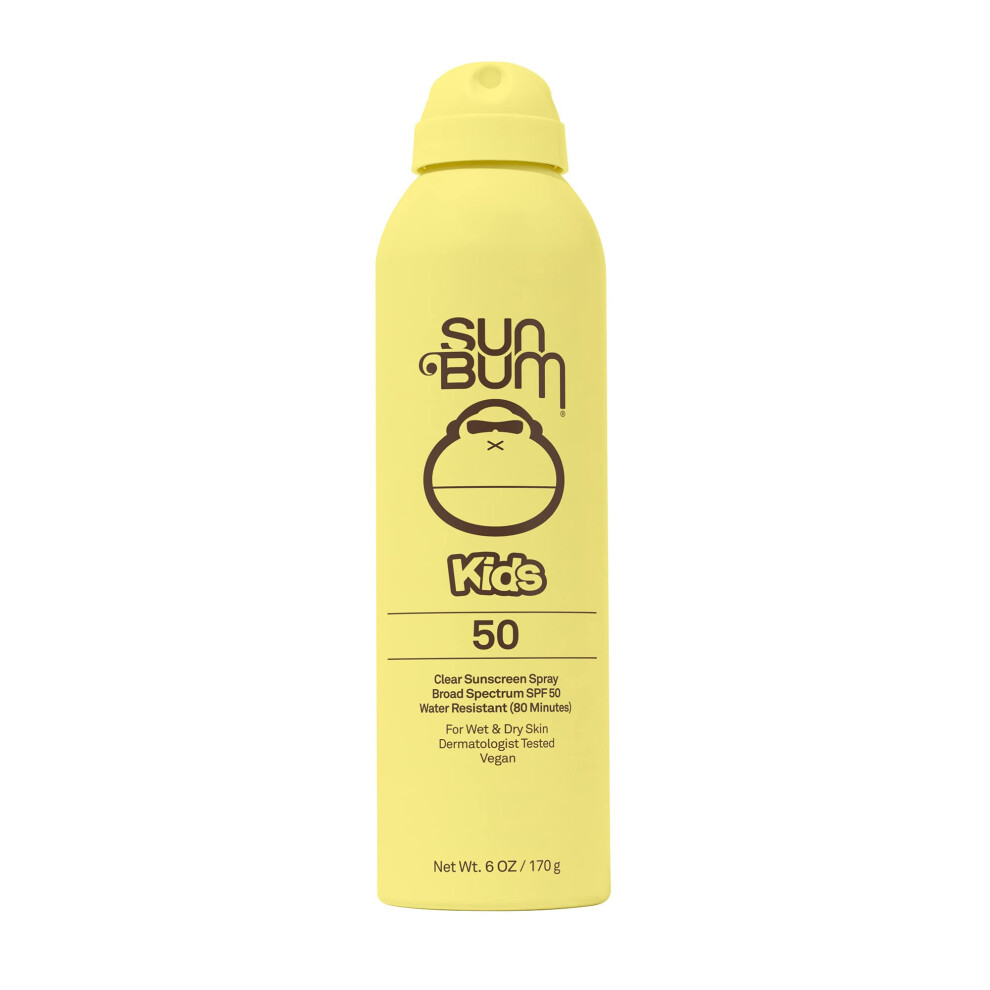 Sun Bum Kids SPF 50 Clear Sunscreen Spray | Wet or Dry Application | Hawaii 104 Reef Act Compliant (Octinoxate & Oxybenzone Free) Broad Spectrum UVA/U