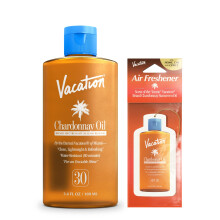 Wakacyjny olej Chardonnay SPF 30 + zestaw odswiezacza powietrza Weganski olejek do opalania o szerokim spektrum SPF Oksybenzon + oktinoksat Bez filtr