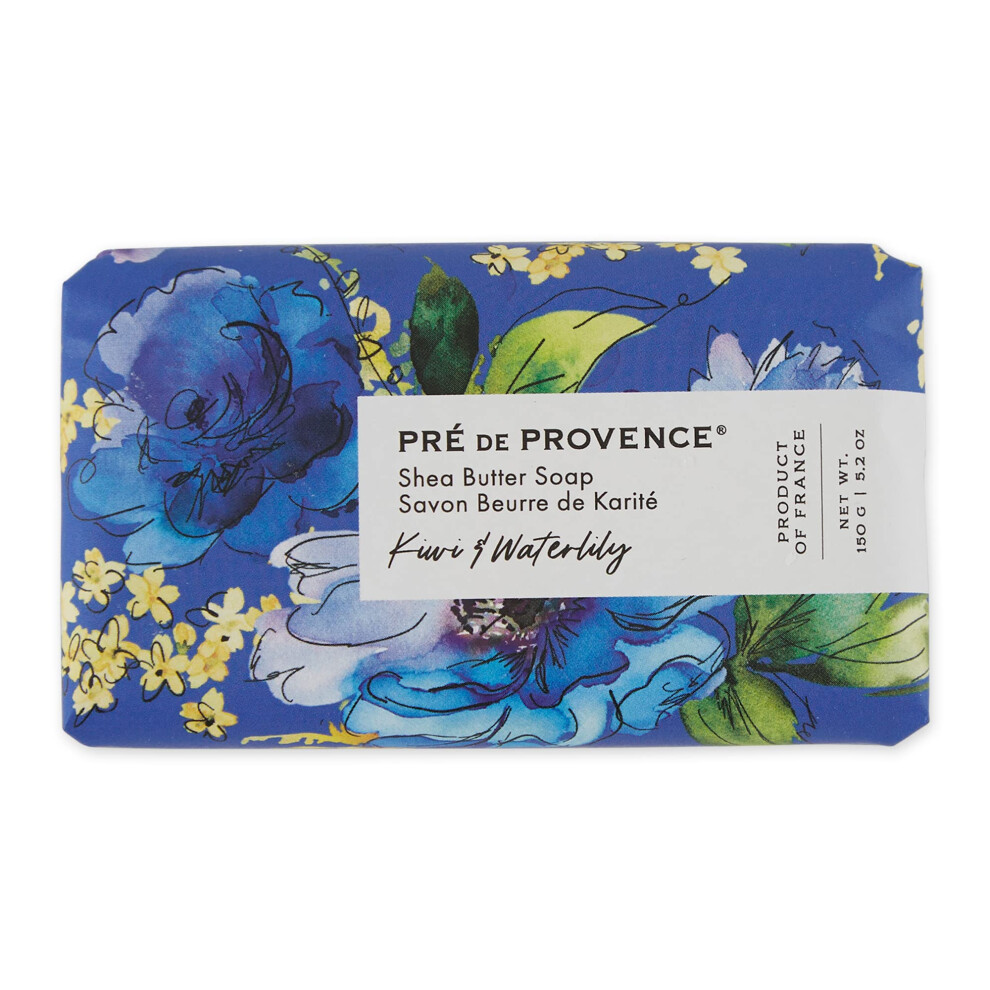 Pre De Provence Wrapped Artisanal Soap Bar Organic Shea Butter Enriched Natural French Skincare Quad Milled For A Rich Smooth Lather Kiwi & Waterl