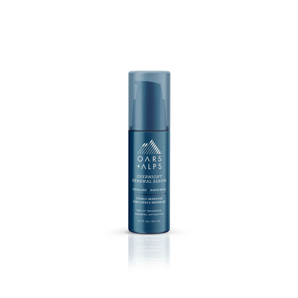 ÃRer Alper Oars + Alps Overnight Renewal Serum Reduce Fine Lines And Wrinkles Hydrating Skin Care With Anti-Aging Peptides 0.7 Fl Oz