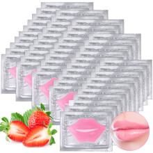 50 fogli di maschera per labbra in collagene e cristalli, dischetti rosa per la cura delle labbra, maschera per idratare, nutrire, anti-et    e ant