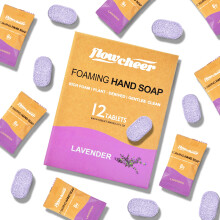 flowcheer Foaming Hand Soap Tablet Refills-12 pack Hand Wash Tablets-Make 96 FL OZ of Liquid-Lavender Fragrance Soap Refills Tablets for Using Wi