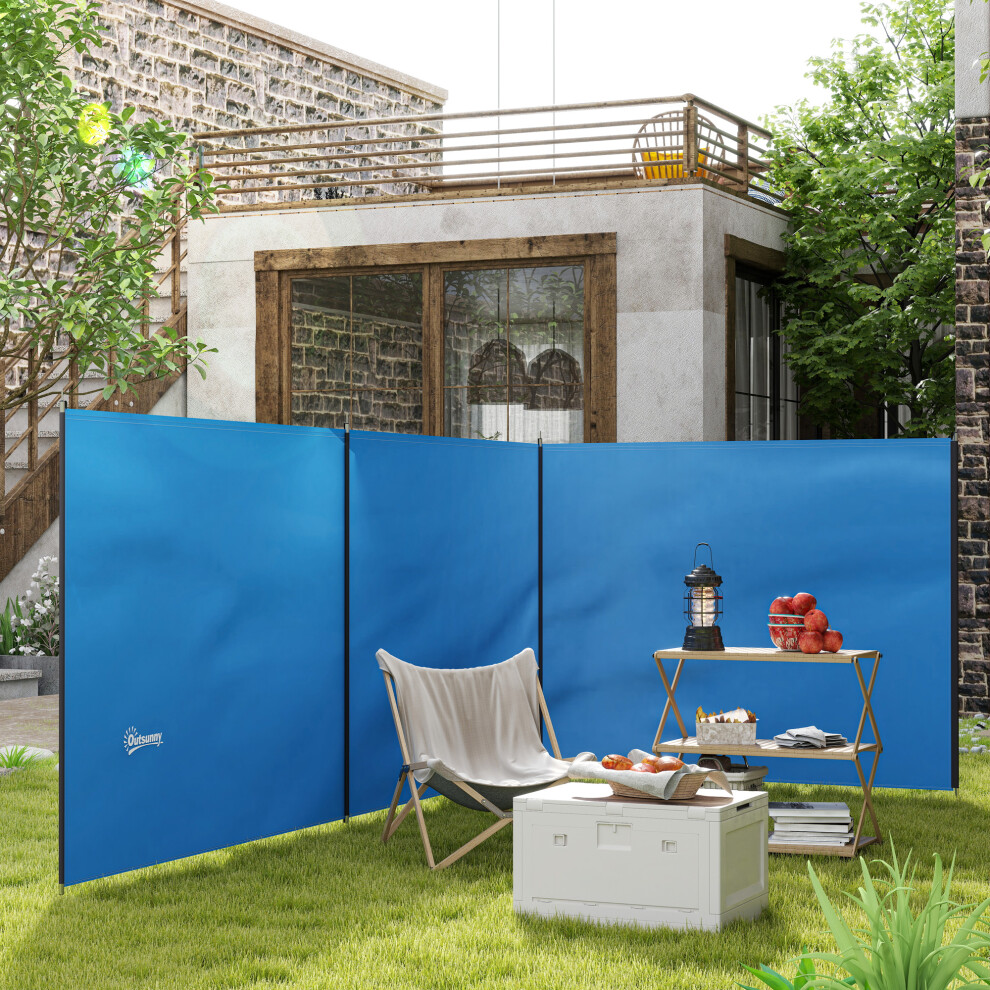 Outsunny Camping Windbreak Portable Wind Blocker Privacy Wall, 540Cm X 150Cm Light