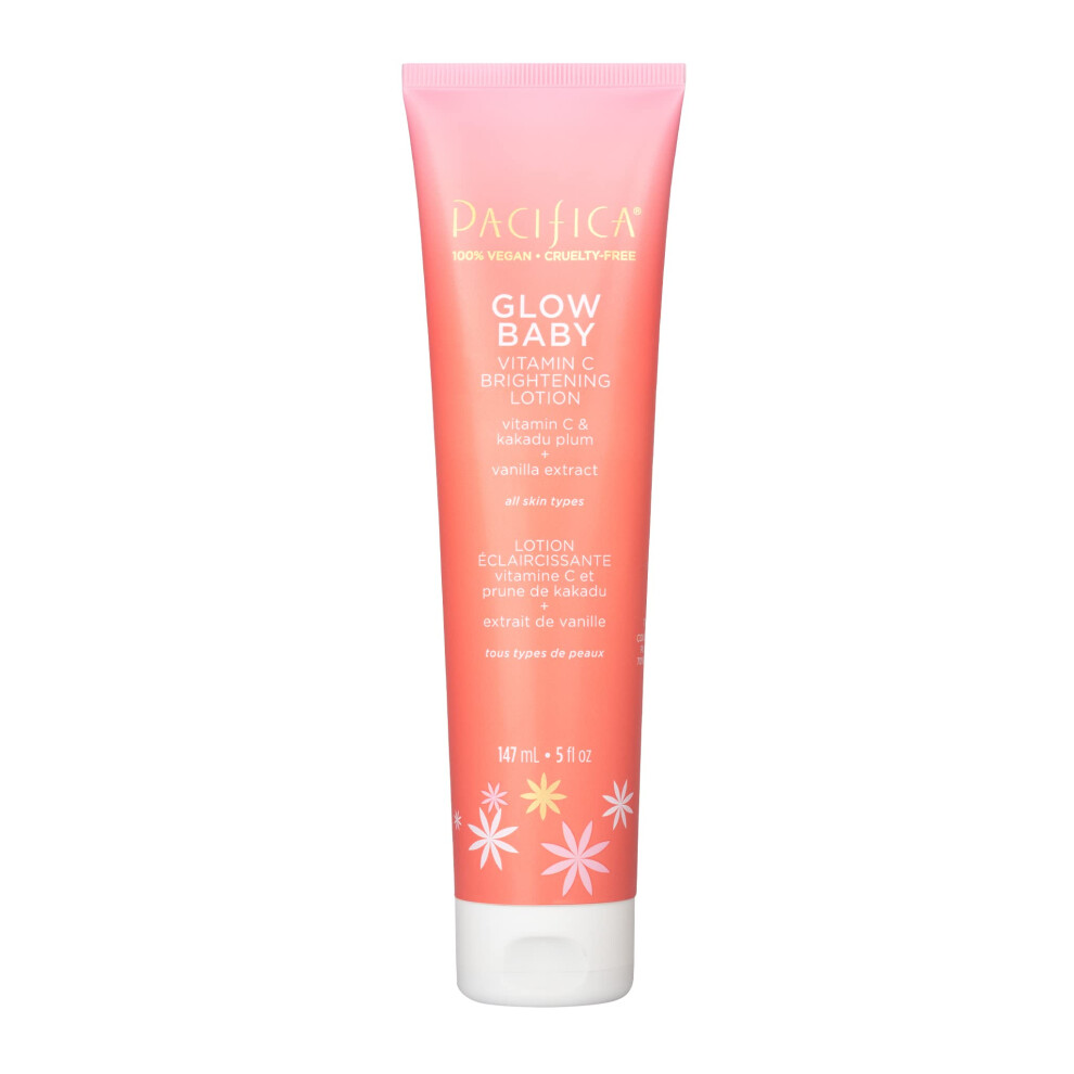 Pacifica Body Lotion Glow Baby Vitamin C Moisturizer - for Skin Brightening - w/Superfood Plant Extracts & Vitamin C & E Care Clean Beauty Vegan & Cru