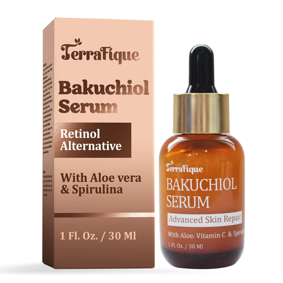 Terrafique Bakuchiol Serum For Face - Bakuchiol Retinol Alternative For Women - Hydrating Face Serum For Sensitive Skin - Anti Wrinkle Serum - 1 Fl. Oz.