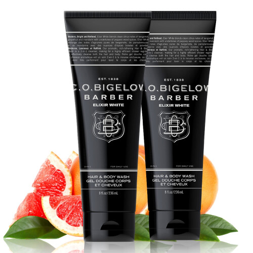 C.O. Bigelow Men's Hair and Body Wash, Elixir White, No. 1607, 8 fl oz, Shampoo e Doccia, Agrumi e Bergamotto 1