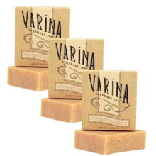 Varina Patchouli Lavendelzeep - Zachte reiniging voor de gevoelige huid Aardse geuren - 3-pack - Geitenmelkzeep