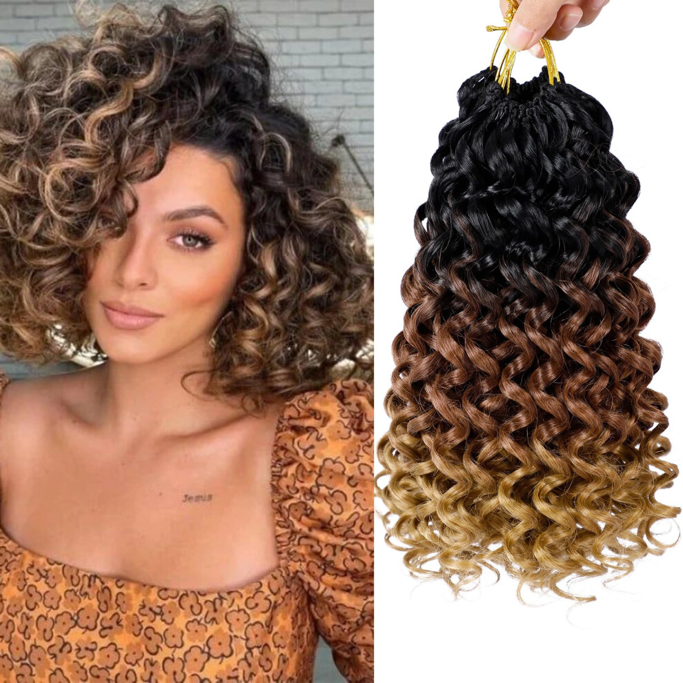 Earya Unisex Not,Specified 7 Packs Gogo Curl Crochet Hair 12 Inch Short Curly Crochet Hair For Women Beach Curl Water Wave Deep Twist Crochet Braids Synthetic Braiding Hair Exte