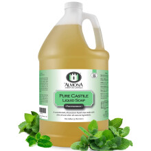 La Almona - Pure Castiliaanse vloeibare zeep PEPERMUNT 1 gallon - Multifunctioneel: handen, gezicht, lichaam, wasgoed en meer - voor een gevoelige hu