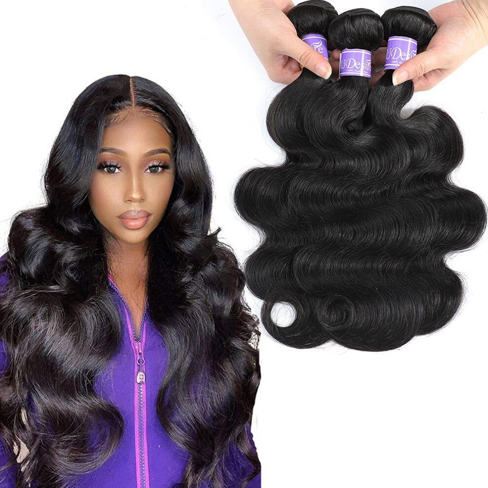Udesire Brazilian Body Wave Bundles 12A Human Hair Bundles Body Wave 20 20 20Inch Brazilian Hair Bundles 100% Unprocessed Virgin Weave Hair Human Bund