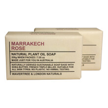 Wavertree & London Marakech Rose Scented Natural Soap Bars (2 Bars) 7oz Moisturizing French Triple Milled Soap enriched with shea butter - Plant Oil