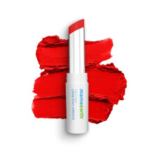 MAMAEARTH Soft Matte Hydrating Lipstick (08 - Red Dahlia) | 12-timmars lng vistelse Ltt formel | Vattentt och icke-torkning | Slt matt finish