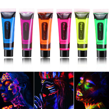 WENJLYJ 6 PCS Glödande Kroppsfärgset, Neonparty För Ansikte & Kropp