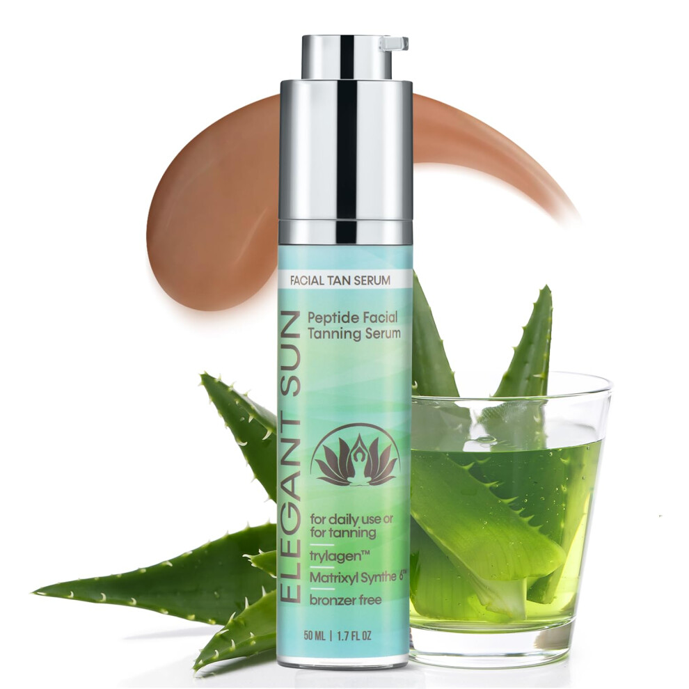 Facial Tanning Bed Lotion  Outdoor or Indoor Facial Tanning Lotion for Tanning Beds or Daily Use  No DHA Bronzer. Natural Flawless Glow Peptide Facial