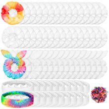 65 db White Cotton Scrunchies hajktok Kiegsztok nyakkendofestkhez parti kellkekhez, belertve 30 db Scrunchie-t 15 csokornyakkendot 20 db fejpn