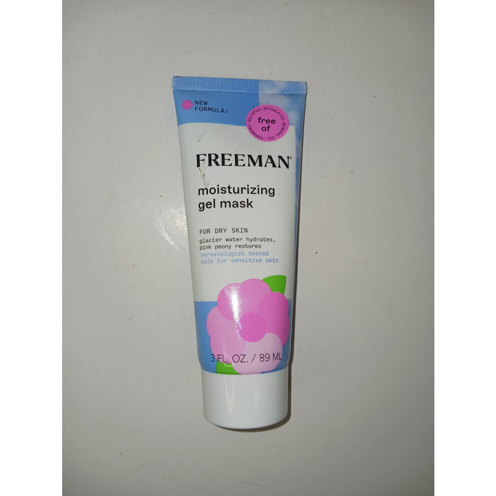 Freeman Moisturizing Glacier Water & Pink Peony Gel Facial Mask 3 Fl Oz