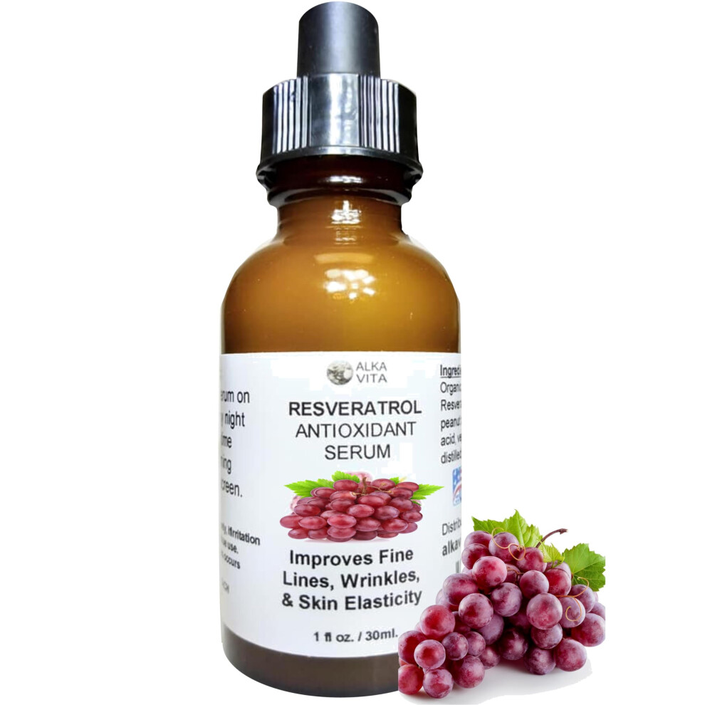 Alka Vita Resveratrol Skin Serum Antioxidant Anti-Aging Factor Improves Fine Lines Wrinkles & Skin Elasticity Cosmetic Grade