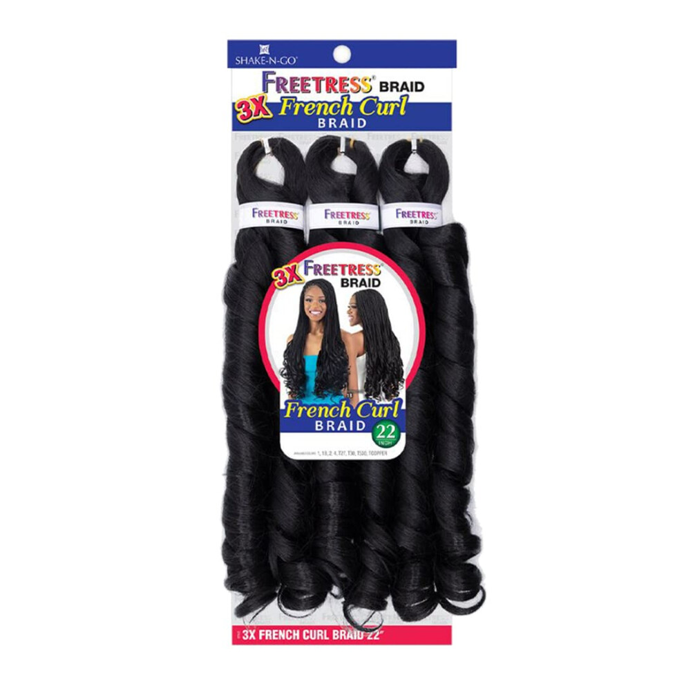 Vrkoce Freetress Freetress Braids 3X French Curl Braid 22'' (5 Pack 1B)