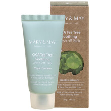 Mary&May CICA TeaTree Soothing Wash off Pack 30g | Centella Asiatica Extract Tea Tree Soothing Pore Care Trouble Relief Mask Wash Off | Vegan E