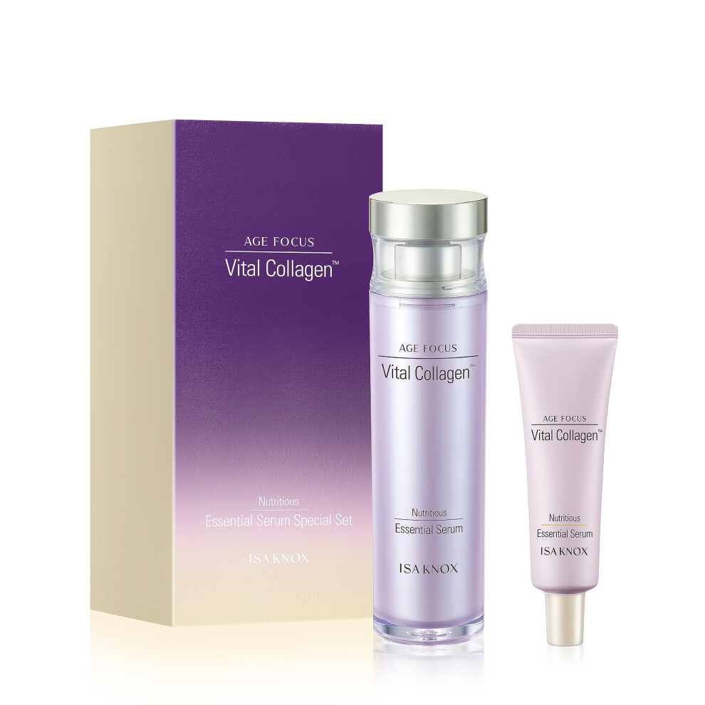 Isa Knox Age Focus Vital Collagen Essential Serum (2.4Fl Oz) - Korean Skin Care Ampoule By Lg Beauty. Hydrolyzed Collagen Vitamins C B12 & E