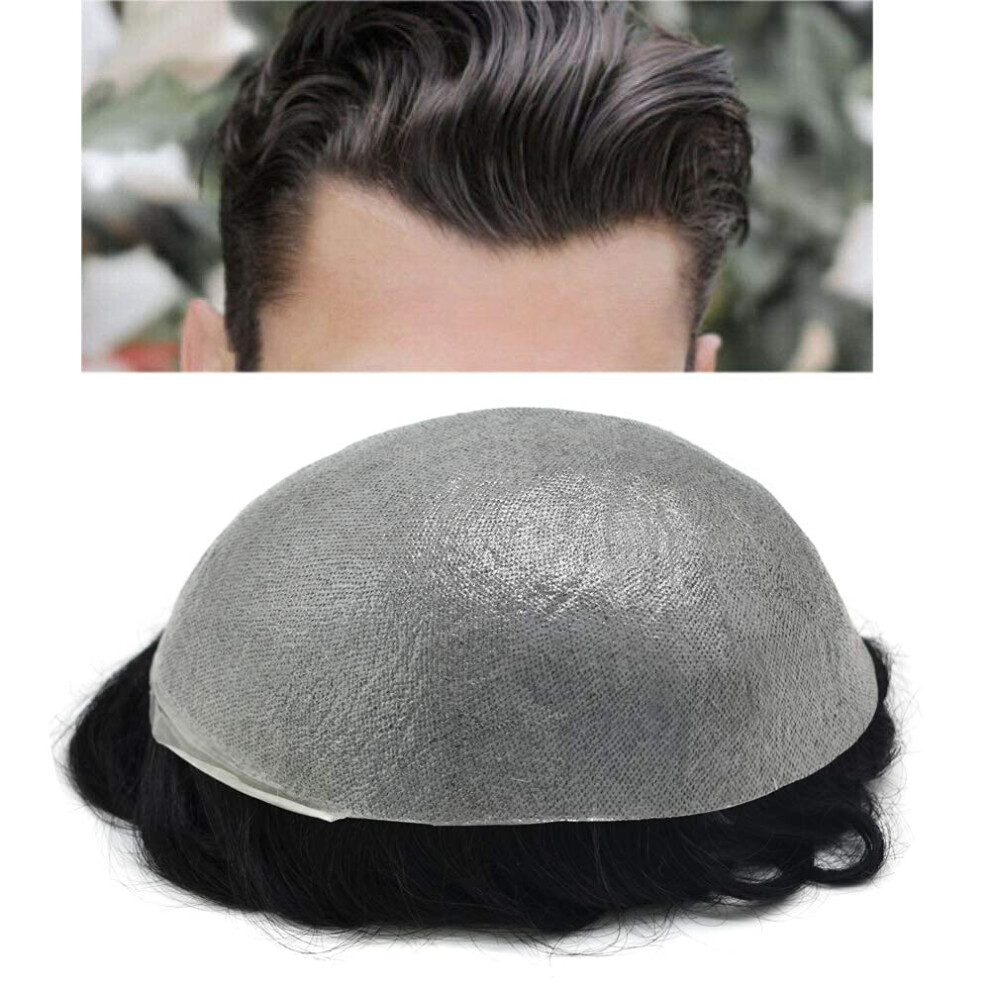 Kurve Hã¥R Toupee For Men Ultra Thin Skin Mens Toupee Human Hair Piece Replacement System Invisible 0.06Mm V-Loop Pu Hair Unit Wigs For Men (8''X10'' #2 Darkest